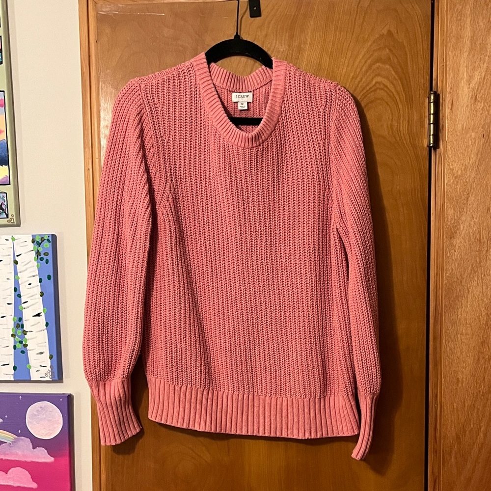 Light pink women’s J. Crew sweater size medium. 100% cotton.